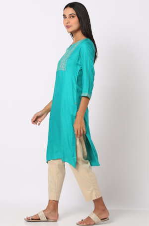 Round-Neck Straight Kurta - Image 2