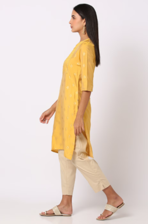 Foil Print Straight Kurta - Image 3