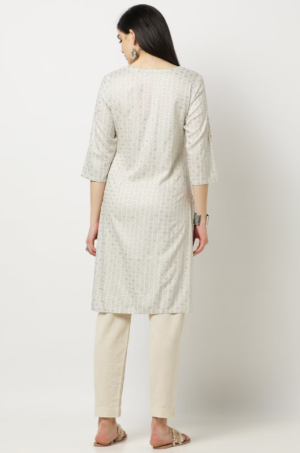 Printed Straight Kurta - Image 4